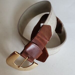 Gorgeous Genuine Leather And Canvas Belt / Made In Canada